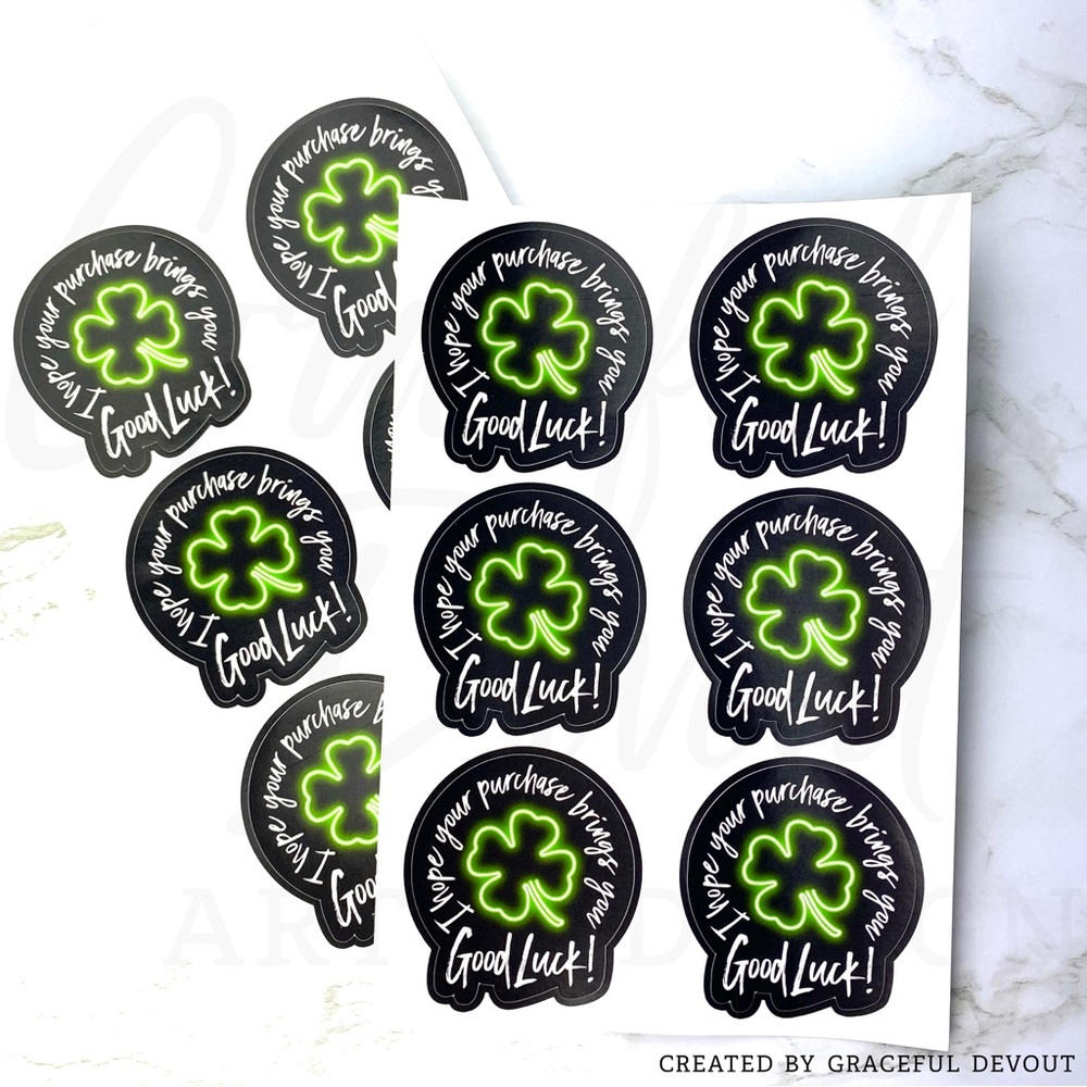 I Hope Your Purchase Brings You Good Luck! -2" (inches) (96ct.) Stickers - Picture 2 of 5